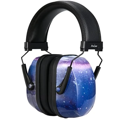 Afbeelding van Procase Geluiddempende helm voor kinderen, baby&#039;s, gehoorbescherming, verstelbaar, comfortabel, met demping van SNR 34 dB, zachte hoofdband, blauwe ster