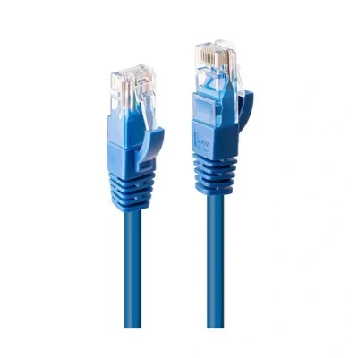 Image de Lindy Cordon de raccordement RJ 45 (M) pour 3 m UTP CAT 6 moulé sans crochet bloqué bleu