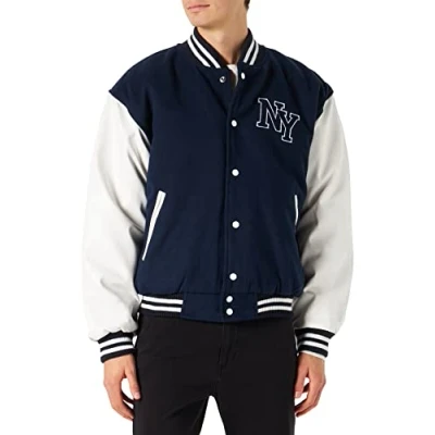 Afbeelding van Mil Tec Ny Av.patch honkbaljas, marineblauw/wit, uniseks