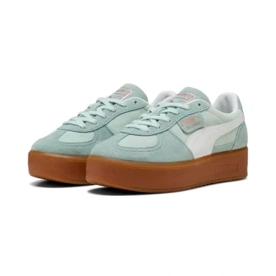 Afbeelding van Puma Palermo Elevata Sneakers laag, Dames, Maat: 39, Peaceful blue/gum Veloursleer