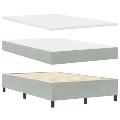Afbeelding van vidaXL Boxspring bed met matras Lichtgrijs 120 x 200 cm Fluweel