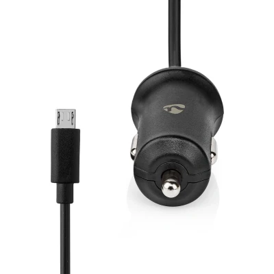 Afbeelding van USB autolader Nedis 1 meter (Micro USB, 12W, Zwart)
