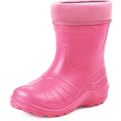 Afbeelding van Ladeheid LA KL 050 Kinder Regenlaarzen Rubber met Binnenschoen EVA Wasbare Lichtroze 33