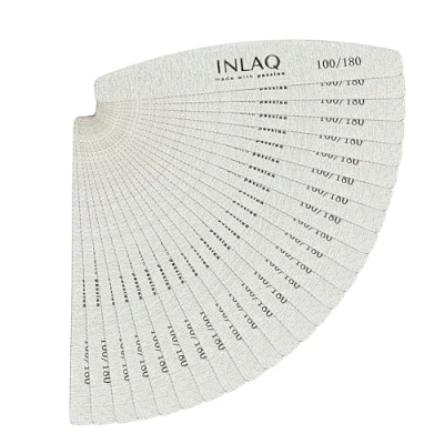 Afbeelding van INLAQ Banaan nagelvijl 100/180 professionele dubbelzijdige voor manicure en pedicure 25 stuks