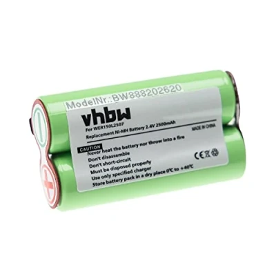 Afbeelding van vhbw Oplaadbare batterij compatibel met Panasonic ER150, ER151, ER152, ER153, ER154, ER155 (2500 mAh, 2,4 V, NiMH)