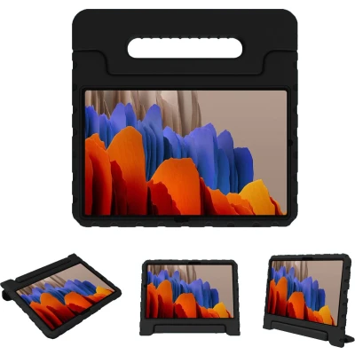Afbeelding van iMoshion Tablet Hoes Kinderen Geschikt voor Samsung Galaxy Tab S8 Plus / S7 FE Kidsproof Backcover met handvat Zwart