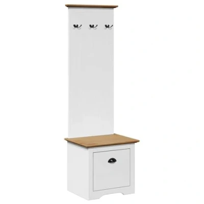 Afbeelding van vidaXL Gangkast met haken BODO 50x40x157 cm wit en bruin