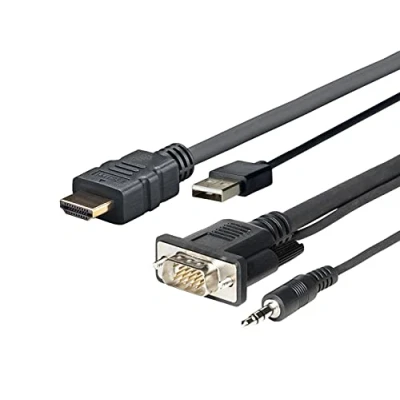 Afbeelding van Vivolink PROHDMIMVGA1 video kabel adapter 1 m HDMI+VGA+USB+3.5mm HDMI+VGA (D Sub) +USB+3.5mm Zwart
