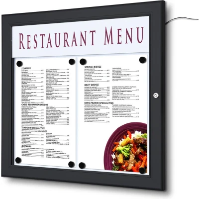Afbeelding van Outdoor Menubord Logo LED 2 X A4 Landschap Zwart Syna SCZ2XA4LEDC9005