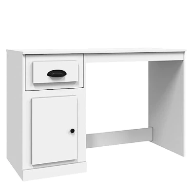Image de vidaXL Bureau avec tiroir blanc 115x50x75 cm bois d&#039;ingénierie816472