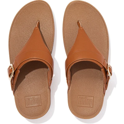 Afbeelding van FitFlop Lulu Adjustable Toe Post Leather BRUIN Maat 36