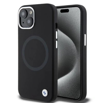 Afbeelding van BMW Silicone Back Case (MagSafe Compatible) Geschikt voor Apple iPhone 15 (6.1&quot;) Zwart