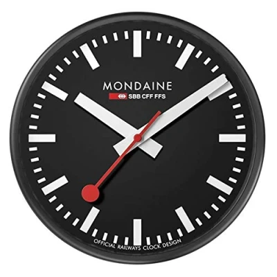 Afbeelding van Mondaine Official Railway Clock Stations Wandklok A990.CLOCK.64SBB zwart 25cm