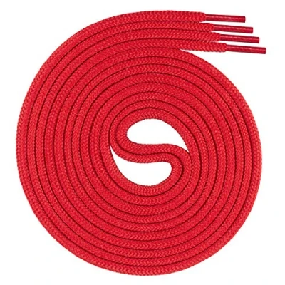 Afbeelding van Swissly Ronde veters van ca. 4,5 mm diameter voor werkschoenen, trekkingschoenen, wandelschoenen, polyester veters, lengte 70 220 cm, rood, 160 cm/ø