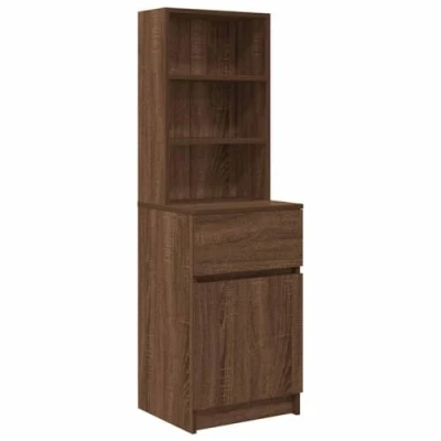 Afbeelding van vidaXL Nachtkastje 39x35x125 cm bewerkt hout bruin eikenkleurig