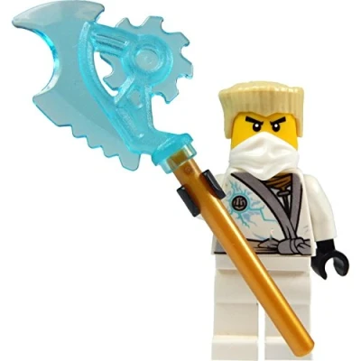Afbeelding van LEGO Ninjago: Zane minifiguur Rebooted (White Ninja) met blauw transparant techno blade