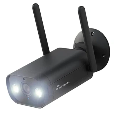 Image de Caméra WiFi 2K fixe avec IA et lumière Noir