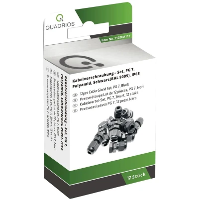 Afbeelding van Quadrios 2102CA117 Wartel assortiment PG7 PA66 Zwart 1 set(s)