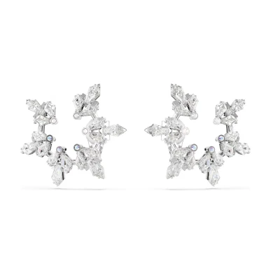 Afbeelding van Swarovski Idyllia CLIP Earrings Mixed CUTS Snowflake Oorbellen, Dames, Maat: One Size, White