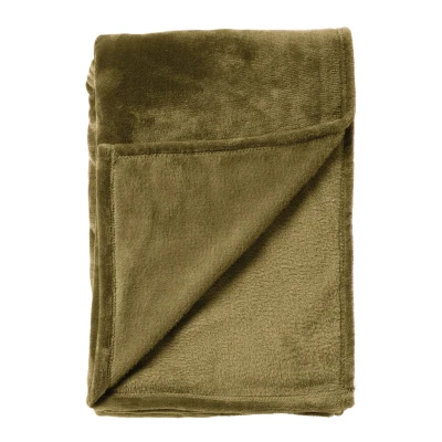 Afbeelding van Dutch Decor BILLY Plaid 150x200 cm flannel fleece superzacht Military Olive groen