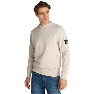 Image de CK JEANS Badge ras du cou pour homme J30J323426, Gris (avoine), XXS, (flocons d&#039;avoine), XXS