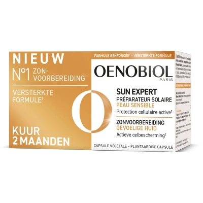 Afbeelding van OENOBIOL Sun Expert Gevoelige Huid 2x30 Bruinings Capsules Bruiningsversneller Bruinen zonder zon caps