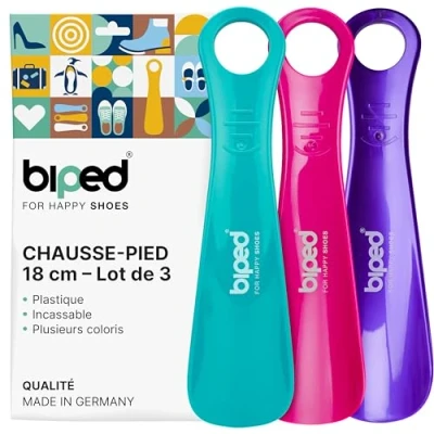 Afbeelding van biped Set van 3 schoenlepels kunststof 18 cm schoenlepel gemaakt in Duitsland Z1570 (blueberry)