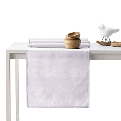 Afbeelding van AmeliaHome Tafelloper 30 x 100 cm lotuseffect waterdicht slangenhuid lila Vesta