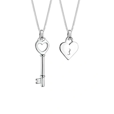Afbeelding van Elli SCHLÜSSEL HERZ Ketting, Dames, Maat: 45, Silber
