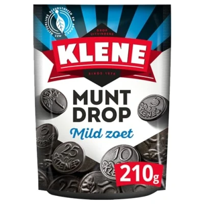 Afbeelding van Klene Muntdrop 210 g I Nederlandse zoethout zoete en