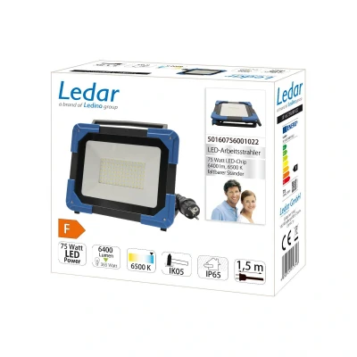 Afbeelding van LED schijnwerper Ledar 6.500 K 120 zwart 75 W