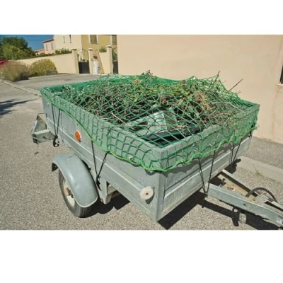Afbeelding van WerkaPro 10896 veiligheids en transportnet, 130 x 250 cm, voor aanhangers, polypropyleen, uv bescherming, inclusief 10 bevestigingshaken
