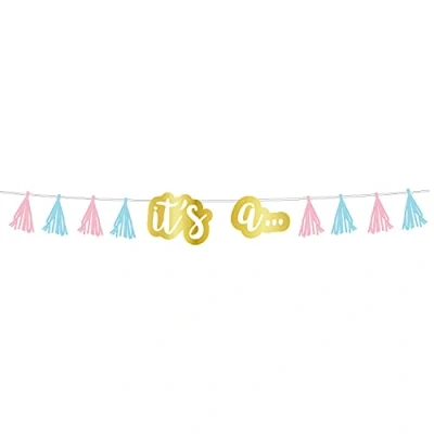 Afbeelding van Tassel slinger Gender Reveal 240 cm