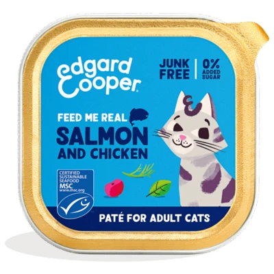 Afbeelding van Edgard&amp;Cooper Adult Paté 85 g Kattenvoer Zalm&amp;Kip