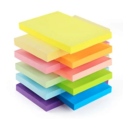 Afbeelding van Agoer Sticky Notes, 10 stuks, 76 x 127 mm, zelfklevende notities, heldere kleuren, 100 vellen/verpakking, 1000 vellen notities voor thuis/kantoor/school