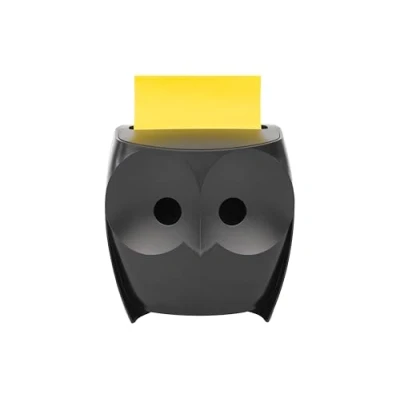 Afbeelding van Post it Z Notes uilendispenser zwart + super sticky 1 dispenser, 2 notitieblokken (90 vellen), 76 x mm, voor het praktisch uitdelen van één