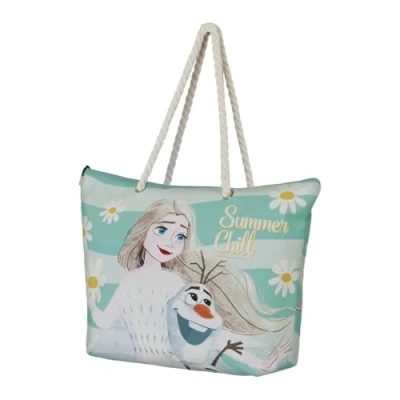 Afbeelding van Disney Frozen 2 Strandtas met Rits voor Dames en Meisjes Ideale Boodschappentas