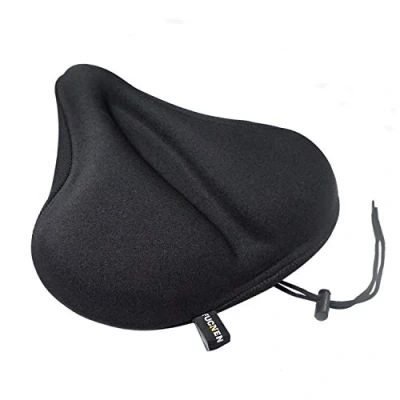 Afbeelding van Gel stoelhoezen voor hometrainers, groot en comfortabel, fietsstoelhoes, opgevuld vrouwen mannen, geschikt spinningfietsen, indoor fietsen, zacht zitkussen