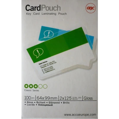 Afbeelding van Lamineerhoes GBC keycard 64x99mm 2x125micron 100stuks