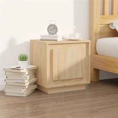 Afbeelding van Nachtkastje 44x35x45 cm bewerkt hout sonoma eikenkleurig