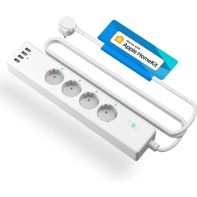 Afbeelding van slimme WiFi stekkerdoos Meross MSS425FHK(EU) (HomeKit)