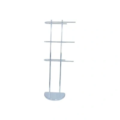 Afbeelding van MSV Handdoeken rek badkamer zilver chroom metaal 30 x 104 18 cm