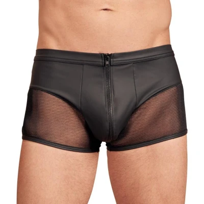 Afbeelding van Leather Look Heren Boxer Met Ritssluiting Zwart