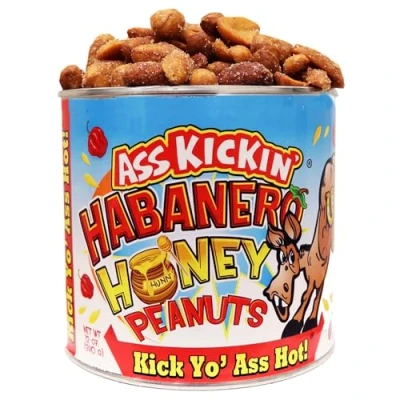 Afbeelding van KICKIN&#039; Peanuts Ultiem kruidig gastronomisch cadeau Probeer als je durft! (Habanero honing)