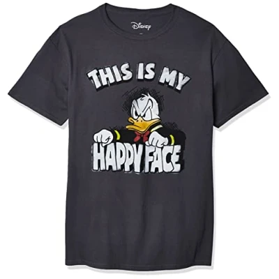 Afbeelding van Disney Heren Donald Duck C&#039;est Mon Visage Heureux T shirt, antraciet