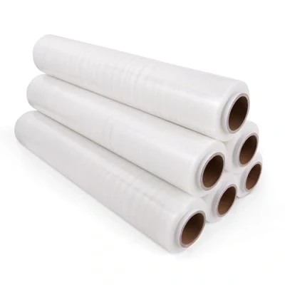 Afbeelding van Inoverse Set van 6 rollen transparante stretchfolie 40 cm / 900 g Voor meubels en verhuizingen Handrekfolie Verpakkingsfolie op rol Materiaal