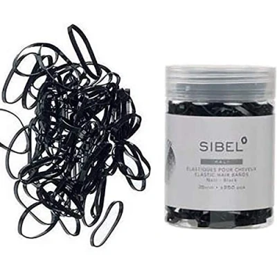 Afbeelding van Sibel Elastiekjes 250 st Zwart 35 mm