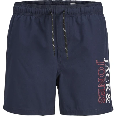 Afbeelding van JACK&amp;JONES JUNIOR JPSTMAUI JJSWIM DOUBLE LOGO AKM SN JNR Jongens Zwembroek Navy Blazer