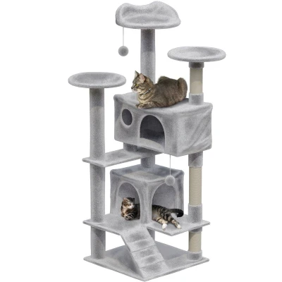 Afbeelding van Avalo Krabpaal Voor Katten Met 7 Niveaus 137x49x49 CM Lichtgrijs Grote
