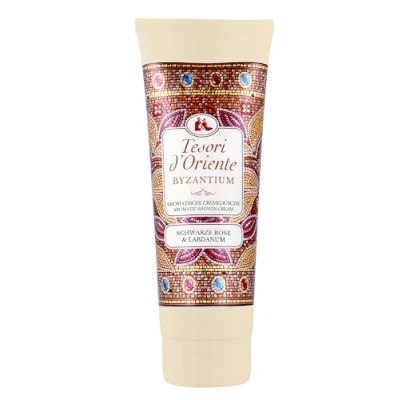 Afbeelding van TESORI D&#039;ORIENTE Byzantium douchecrème, 250 ml, aromatische douchegel met zwarte roos en labdanum, douchecrème voor lichaamsverzorging, ritueel lichaam zintuigen